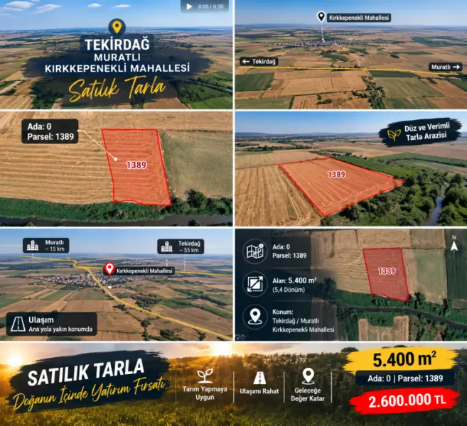 Tekirdağ muratlı 5.400 metre